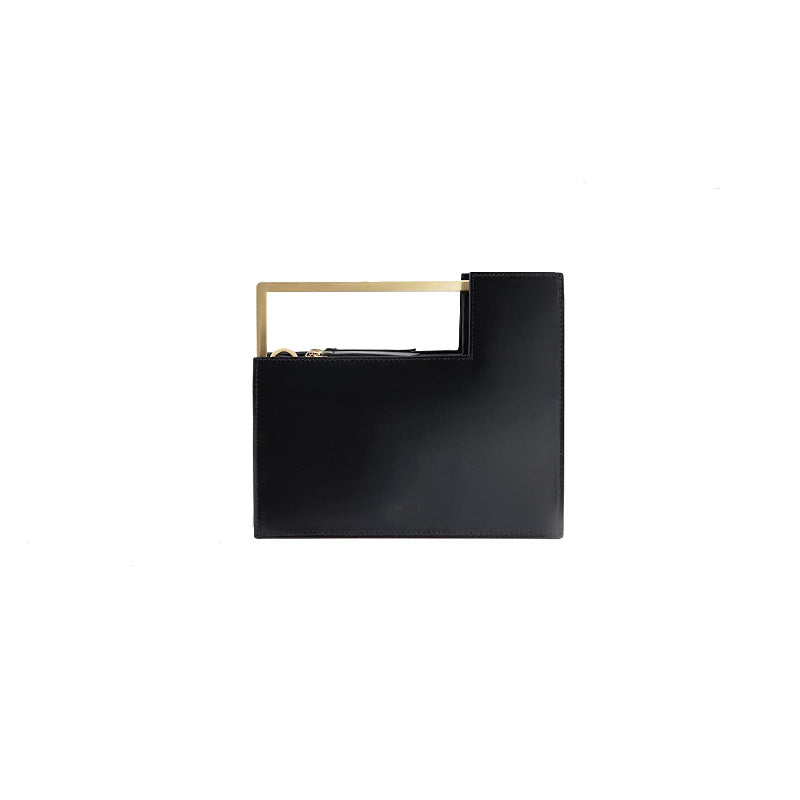Metal Rod Handheld One Shoulder Crossbody Bag 