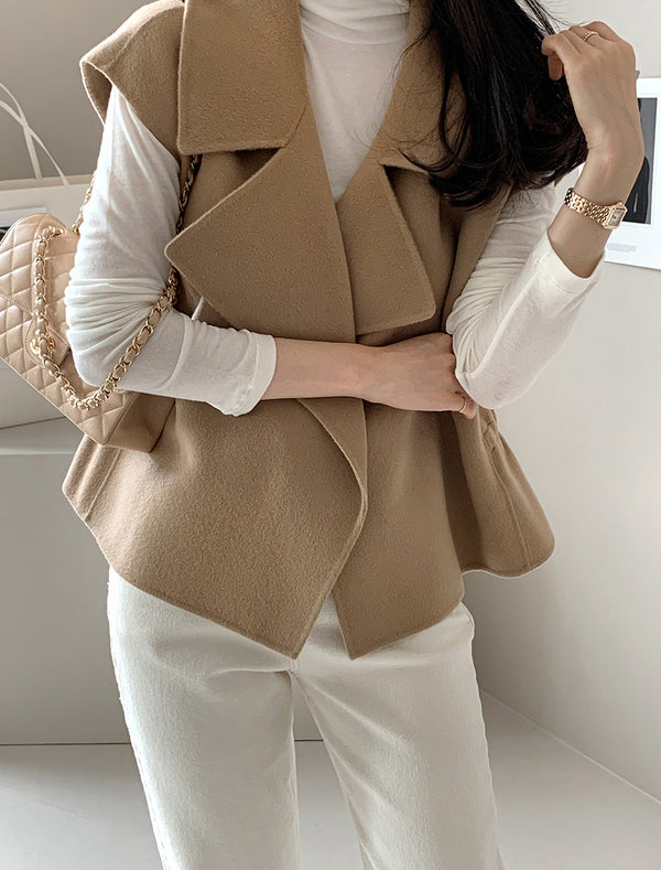 Elegant Double-Sided Woolen Coat Vest