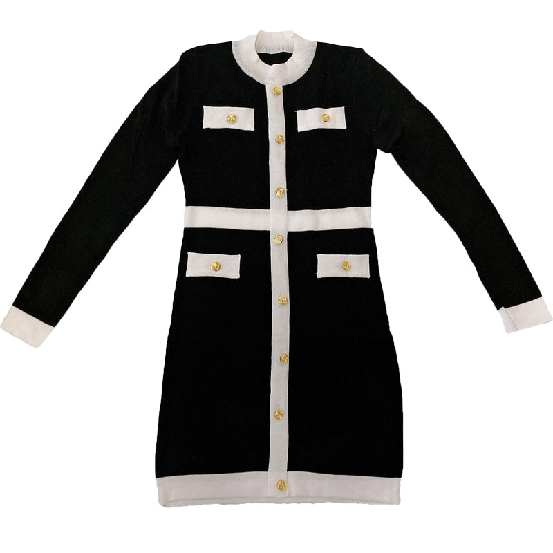 Elegant Knitted Body-con Dress
