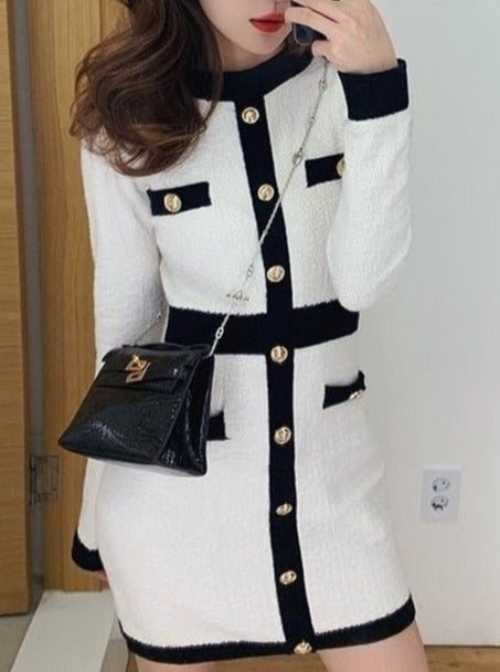 Elegant Knitted Body-con Dress