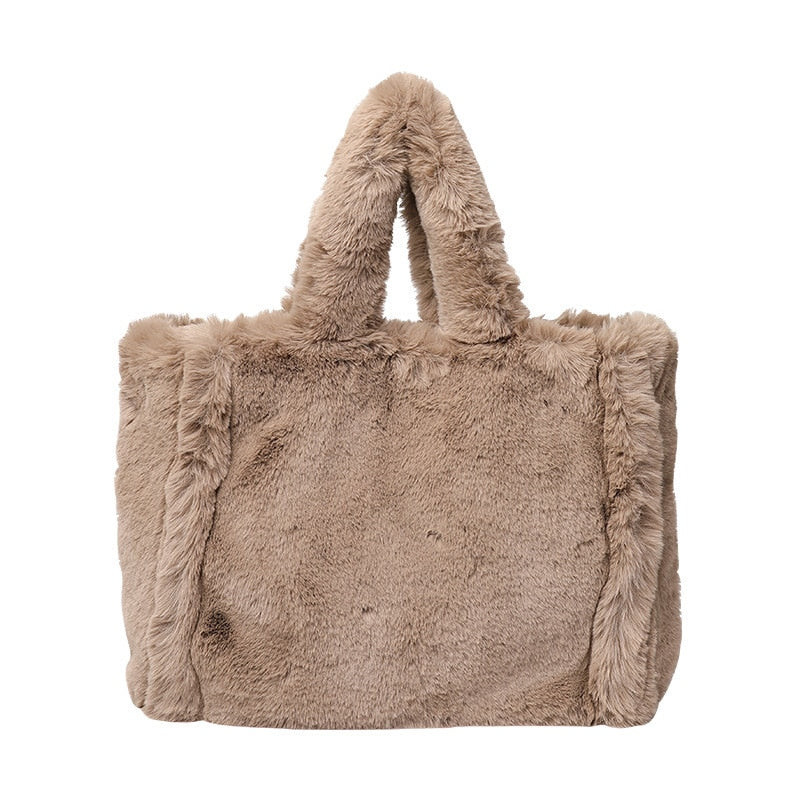 Faux Fur Fluffy Soft Plush Shopper Bag