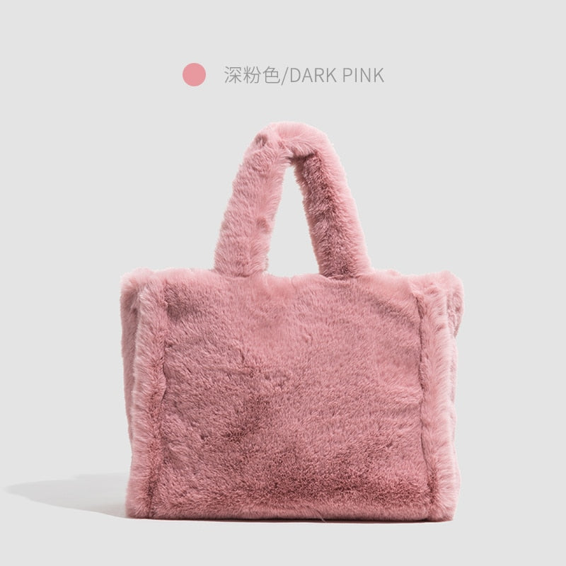Faux Fur Fluffy Soft Plush Shopper Bag