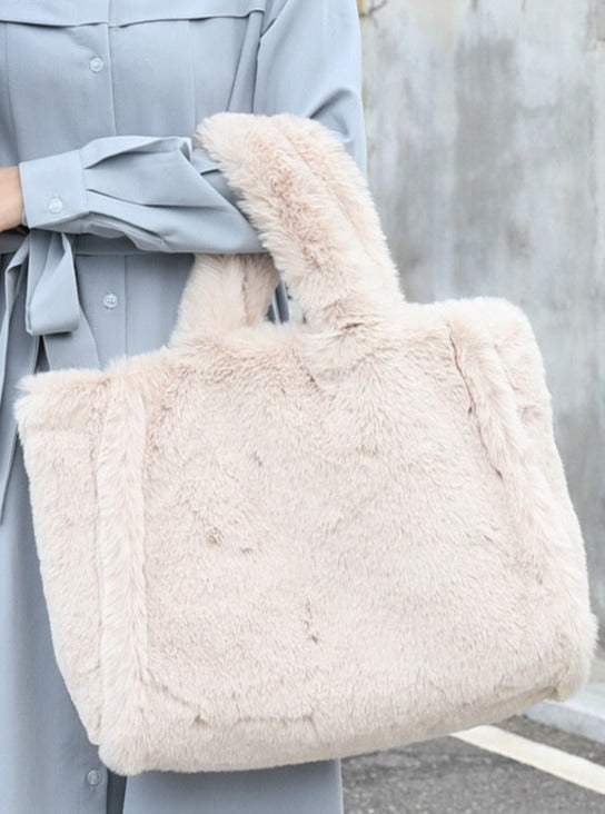 Faux Fur Fluffy Soft Plush Shopper Bag