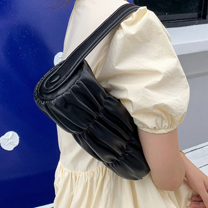 Genuine Leather Texture Underarm Purse