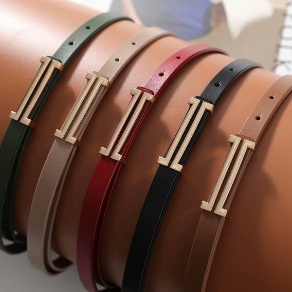 Genuine leather Simple Design Decoration Thin Belt