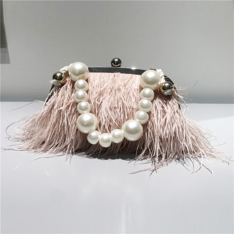 Flying Dream Feather Pear Chain Evening Clutch