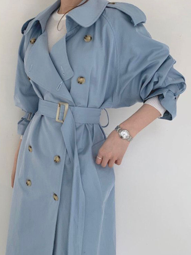 Loose Back Split Windbreaker Mid-Length Coat