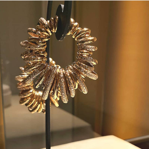 Bamboo Knot Cubic Zircon Hoop Earrings