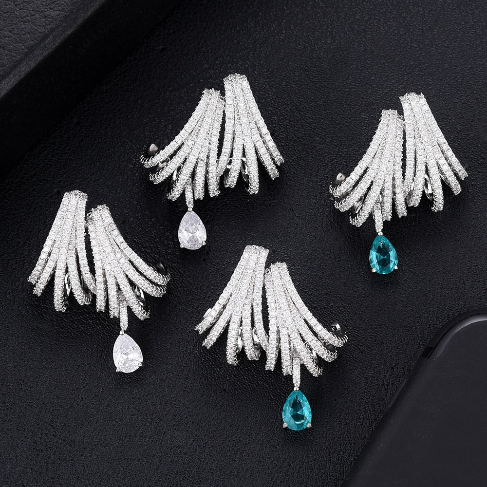 DOUBLE CLAWS STUD Cubic Zircon Indian Gold Earrings