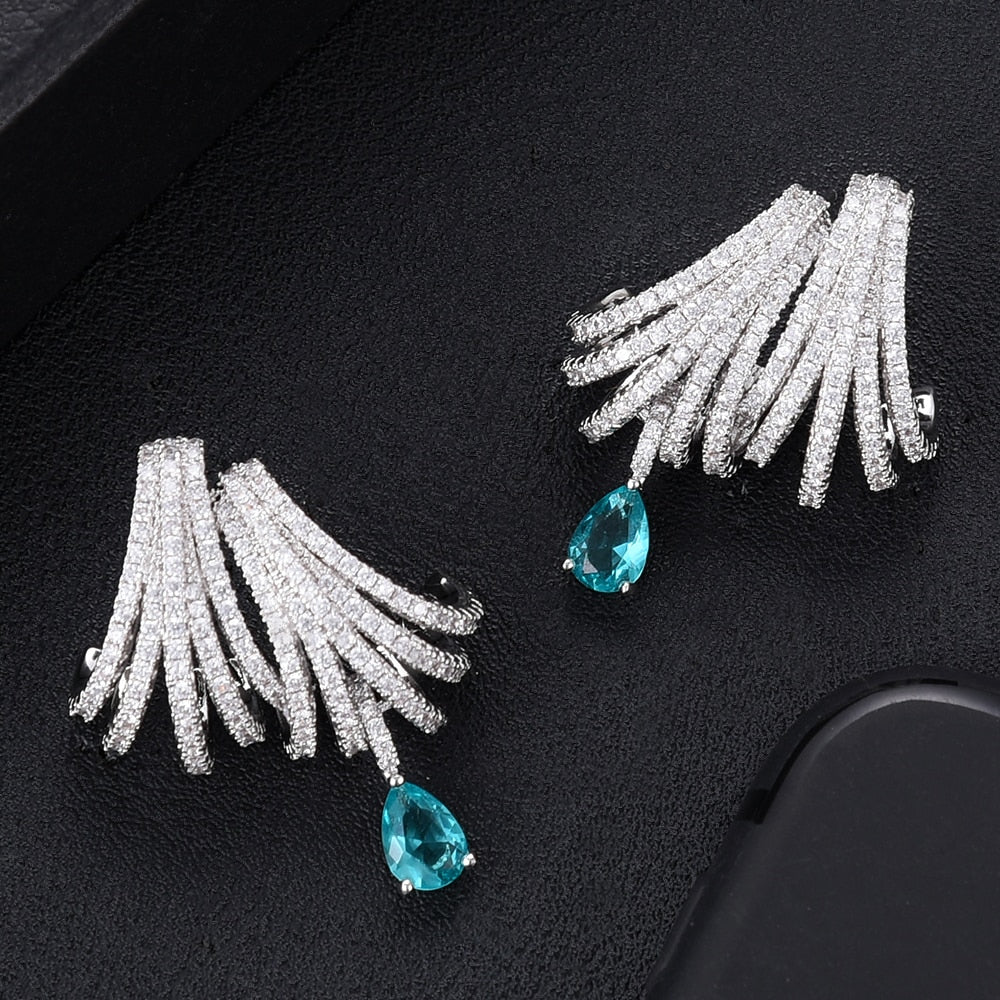 DOUBLE CLAWS STUD Cubic Zircon Indian Gold Earrings