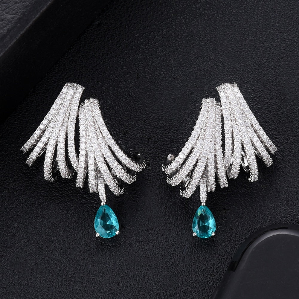 DOUBLE CLAWS STUD Cubic Zircon Indian Gold Earrings