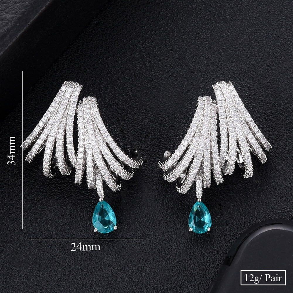 DOUBLE CLAWS STUD Cubic Zircon Indian Gold Earrings