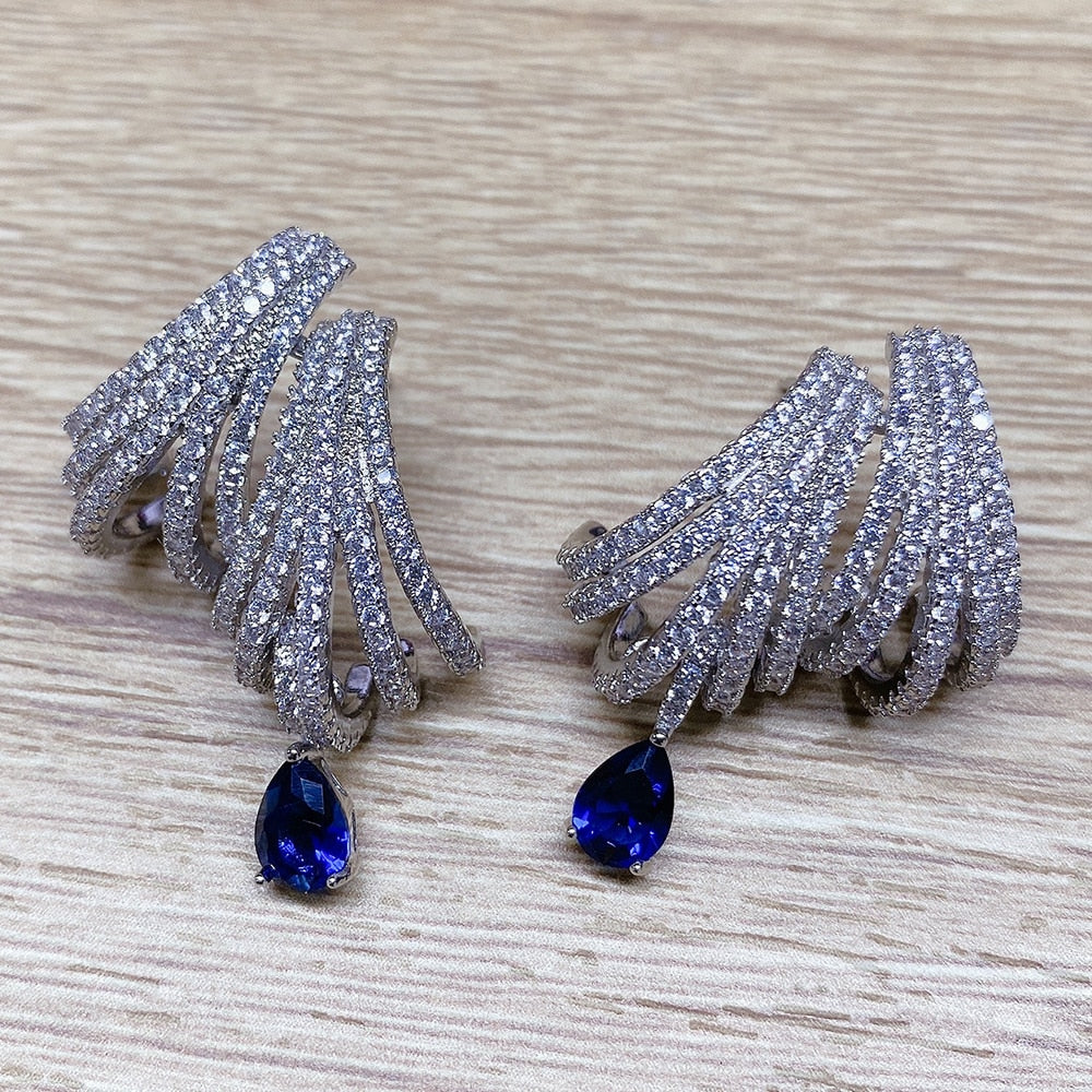 DOUBLE CLAWS STUD Cubic Zircon Indian Gold Earrings