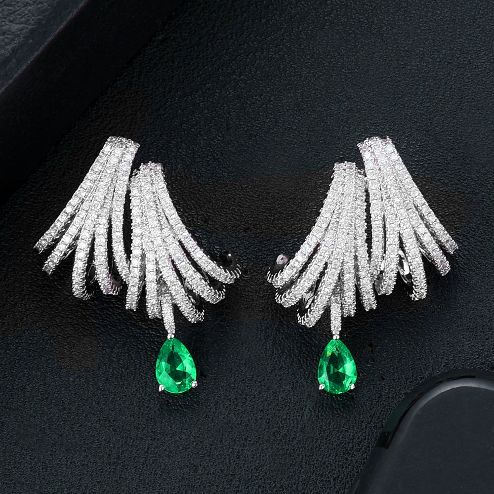 DOUBLE CLAWS STUD Cubic Zircon Indian Gold Earrings