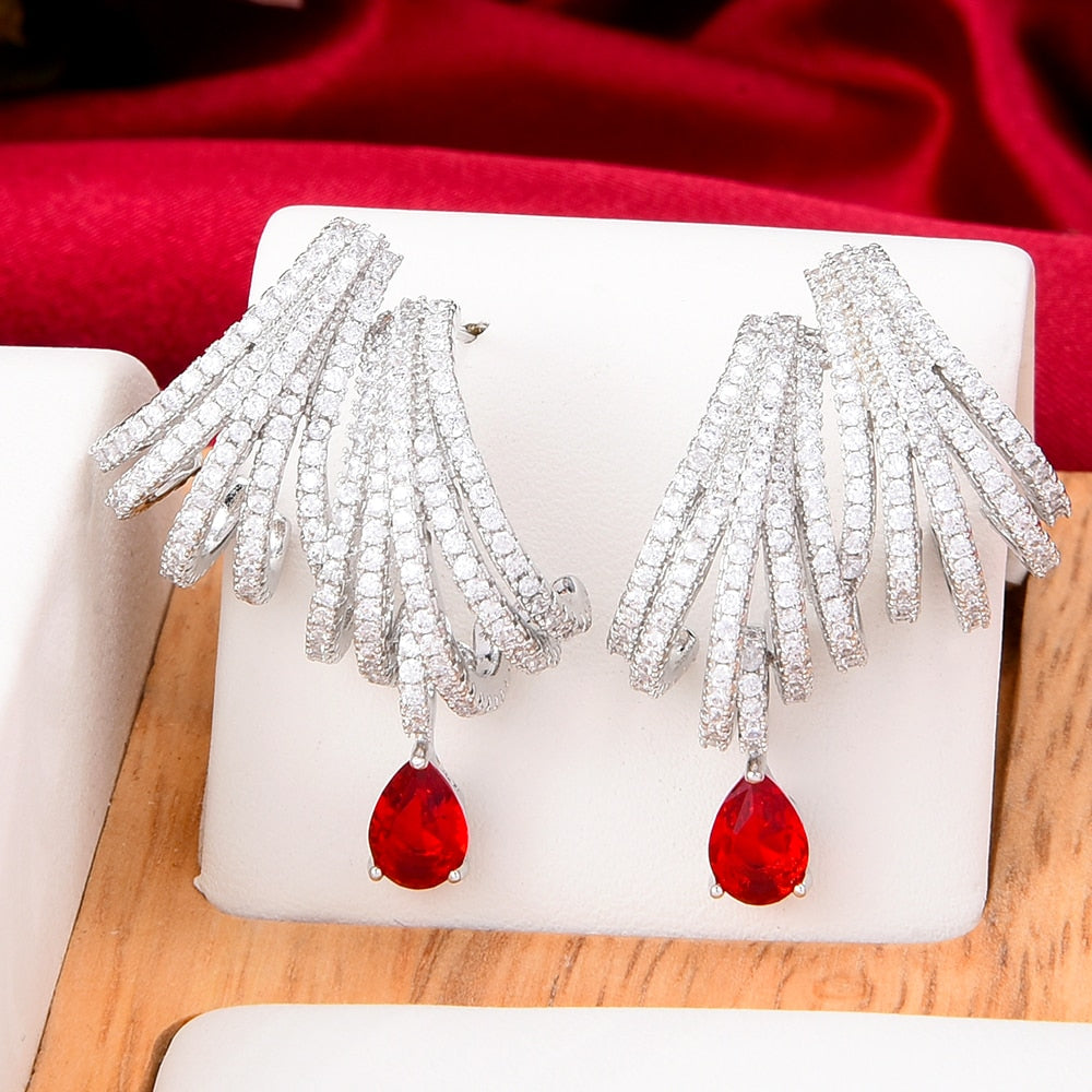 DOUBLE CLAWS STUD Cubic Zircon Indian Gold Earrings