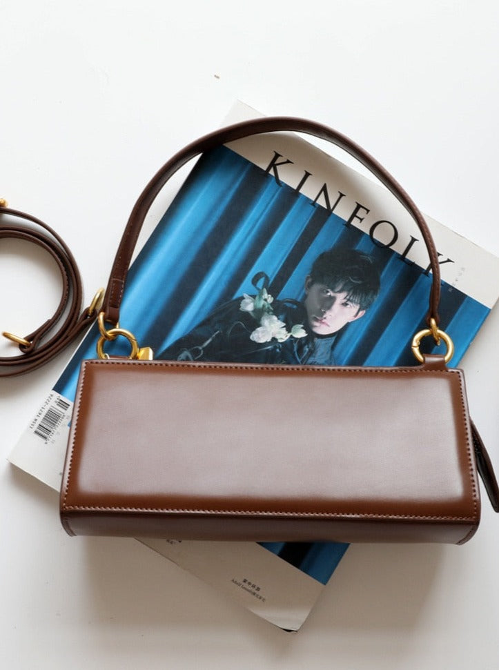 Baguette Vintage Shoulder Genuine Leather Handbag