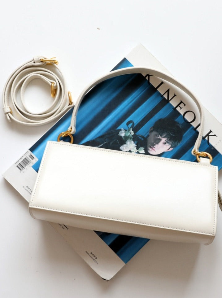 Baguette Vintage Shoulder Genuine Leather Handbag