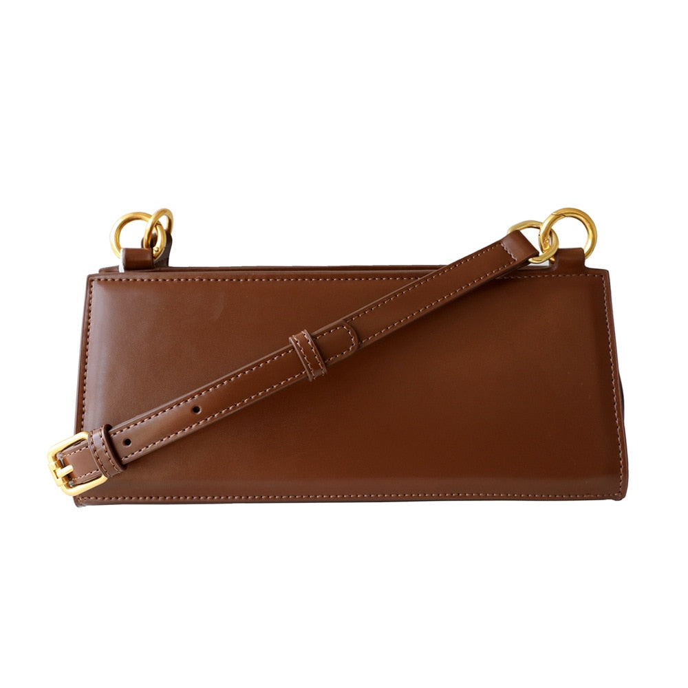 Baguette Vintage Shoulder Genuine Leather Handbag