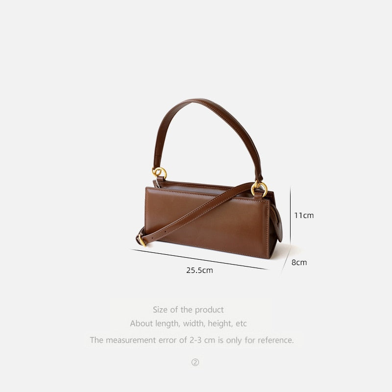 Baguette Vintage Shoulder Genuine Leather Handbag