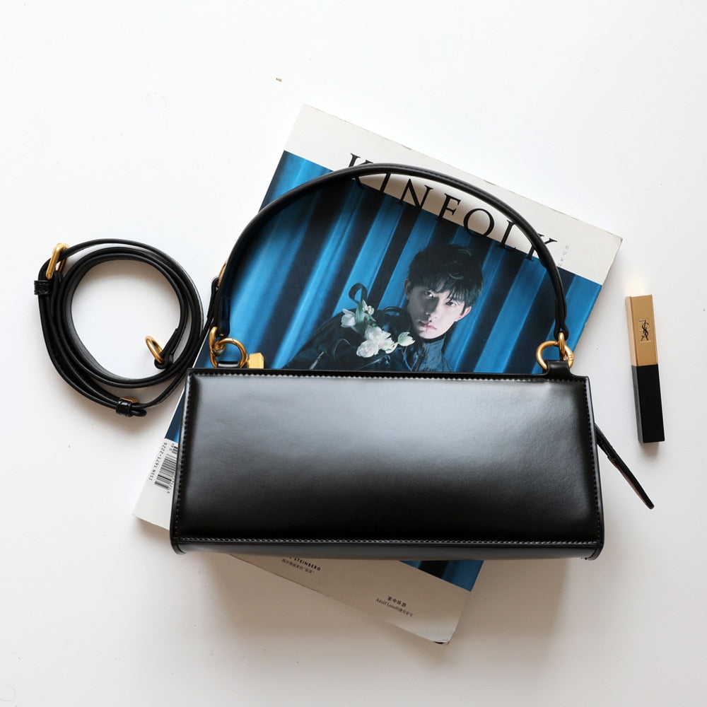 Baguette Vintage Shoulder Genuine Leather Handbag