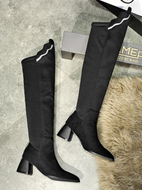 VIVID CITY Patent Leather Over-Knee-Boots