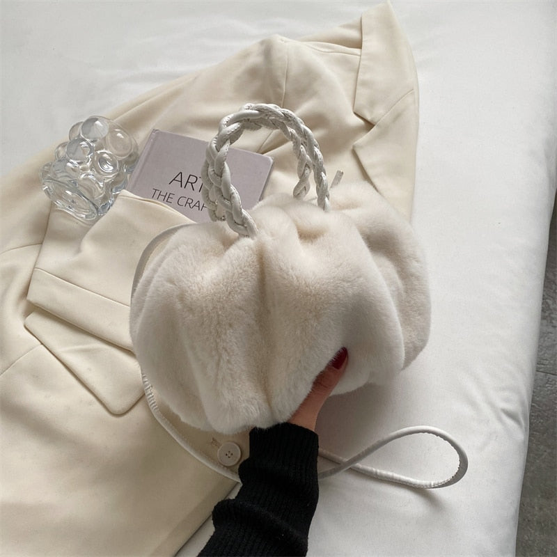 Cutie Winter Plush Shoulder Texture Bag