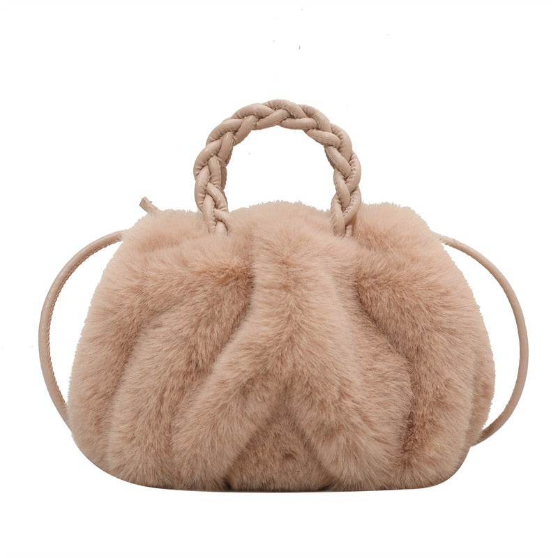 Cutie Winter Plush Shoulder Texture Bag