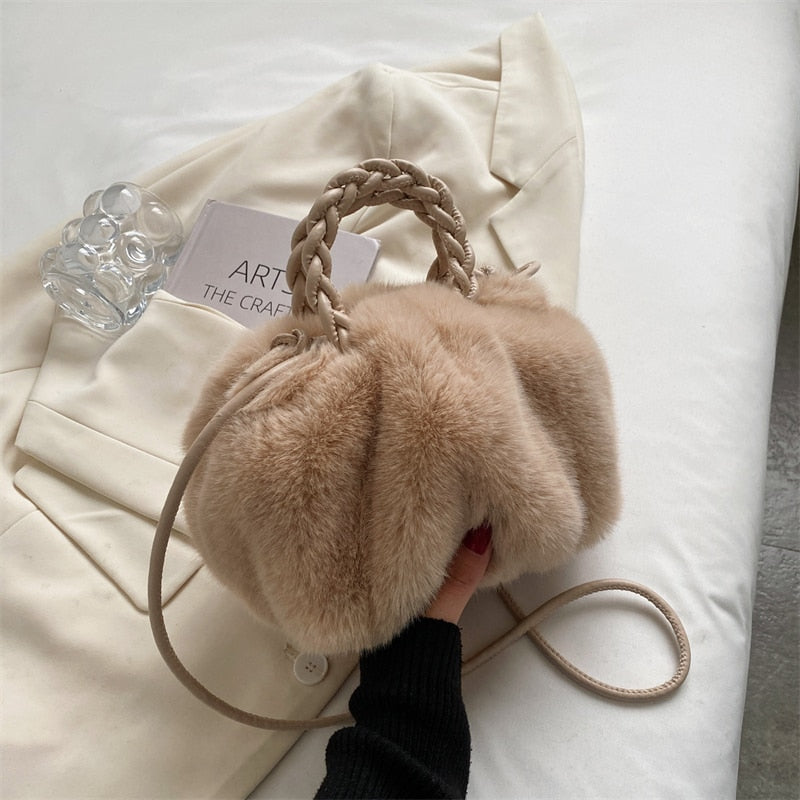 Cutie Winter Plush Shoulder Texture Bag