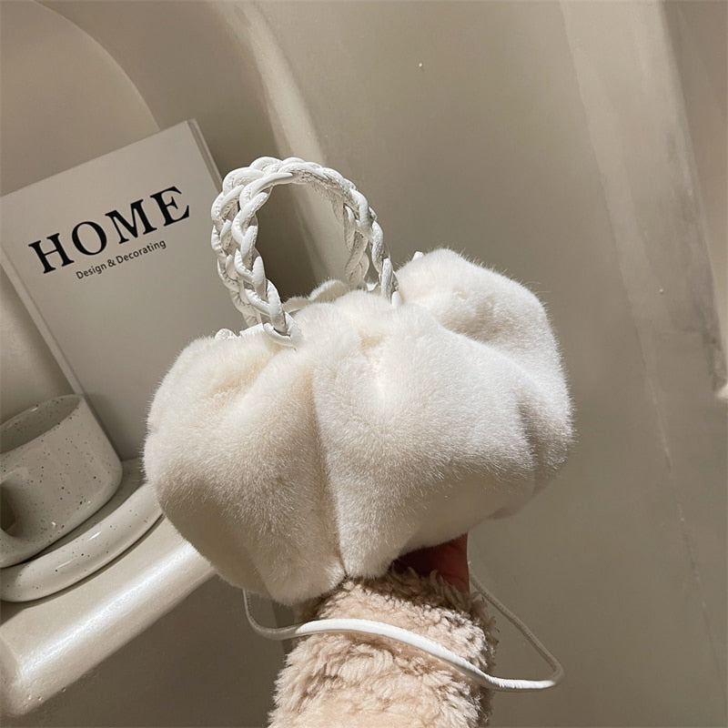 Cutie Winter Plush Shoulder Texture Bag