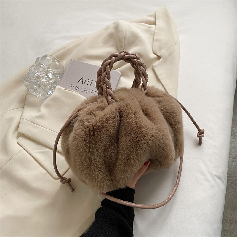 Cutie Winter Plush Shoulder Texture Bag
