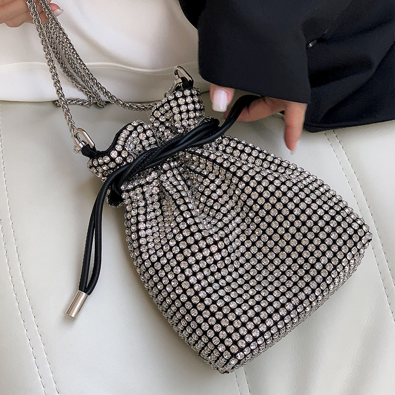 Rhinestones Evening bag silver Crystal Bag