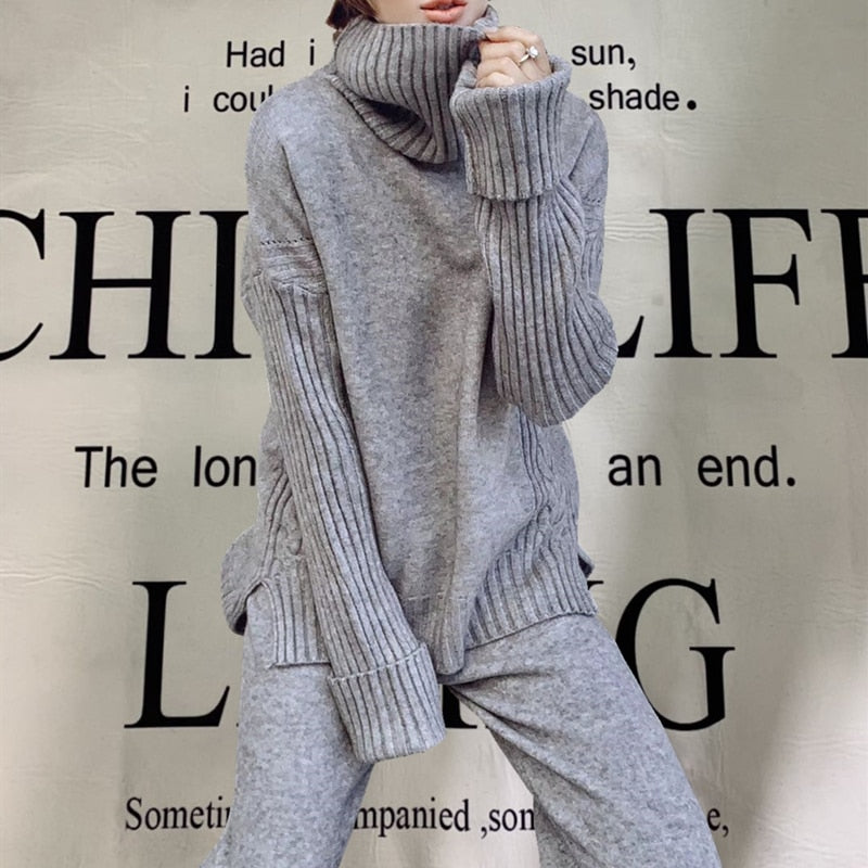 Turtleneck Sweater Pullovers Pants 