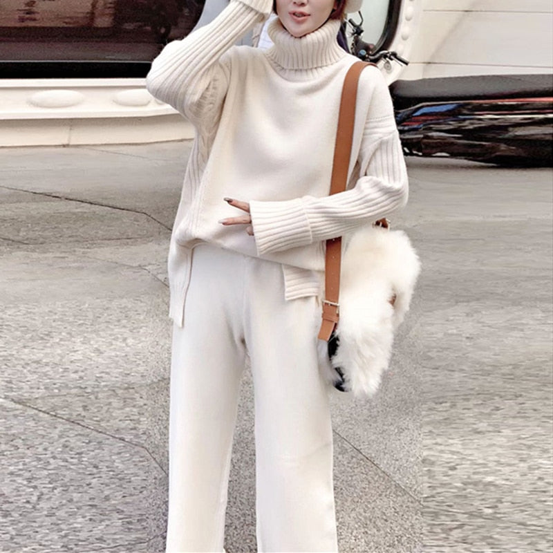 Turtleneck Sweater Pullovers Pants 