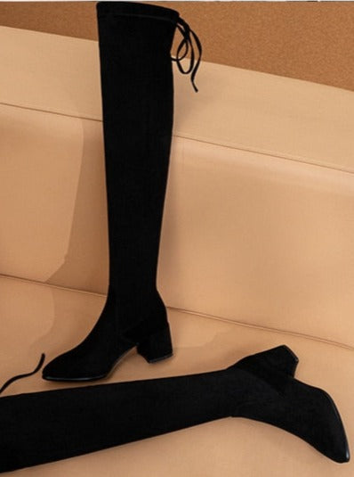 Sexy City Over The Knee Round Toe Knight Suede Boots