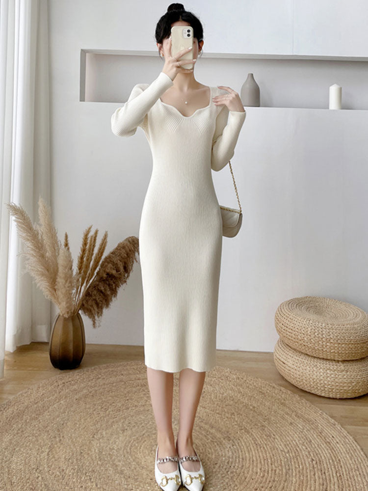 Sweater Skirt Light Hip Bottoming Knitted Dress