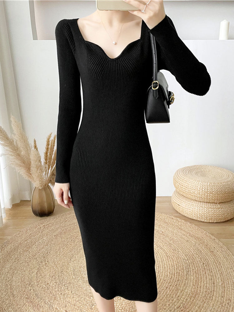 Sweater Skirt Light Hip Bottoming Knitted Dress