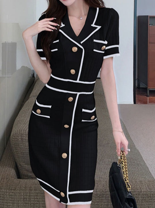 Simple Classy High Waist And Knitted Dress