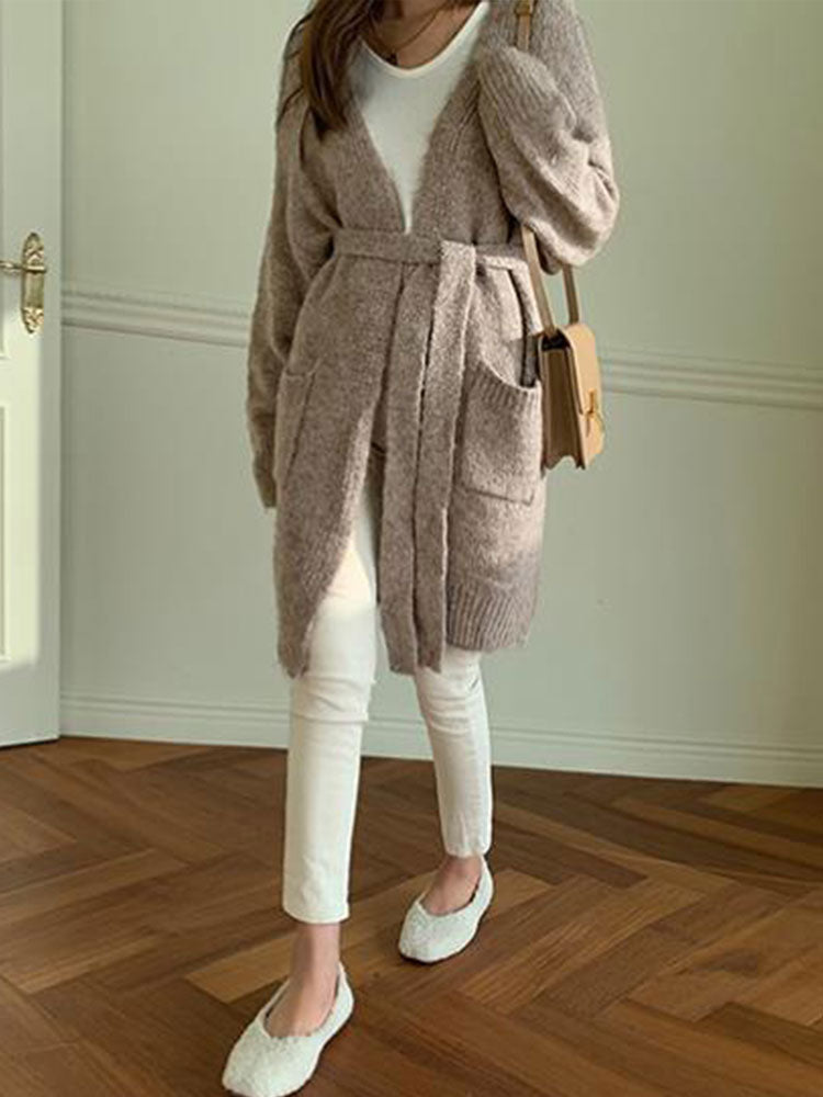 Long Loose Simple Sweater Coat