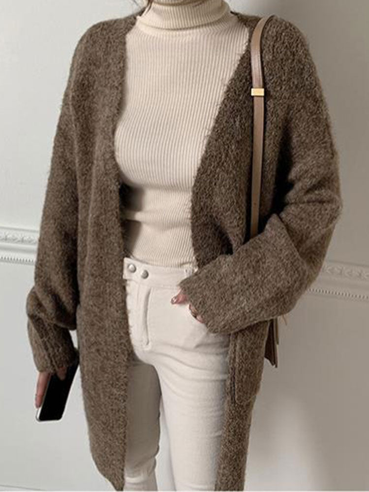 Long Loose Simple Sweater Coat