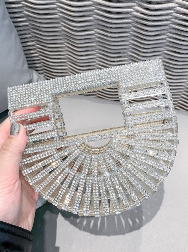 Shiny Rhinestone Diamond Acrylic Evening Clutch