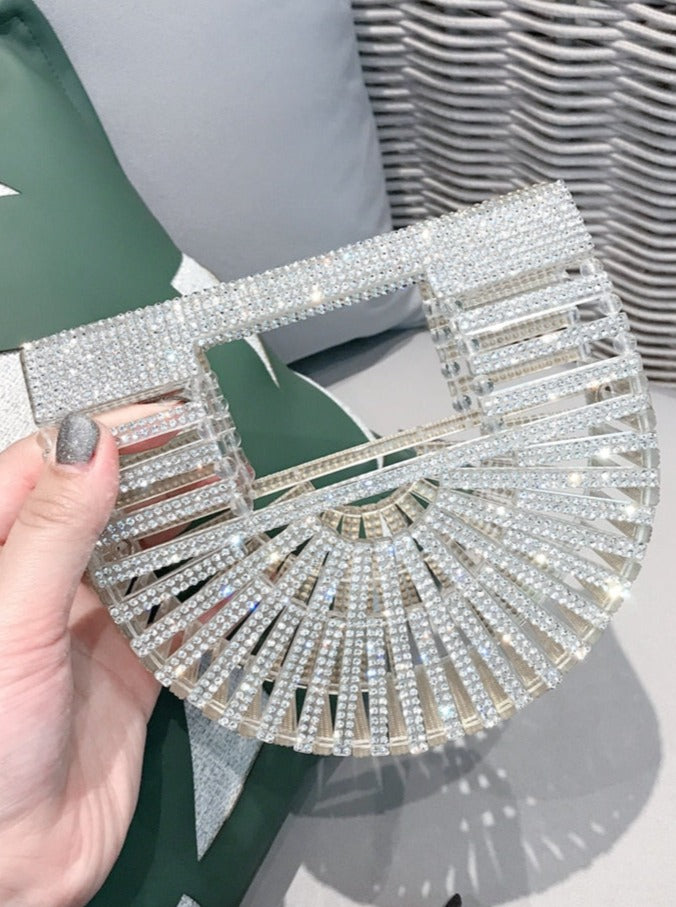 Shiny Rhinestone Diamond Acrylic Evening Clutch