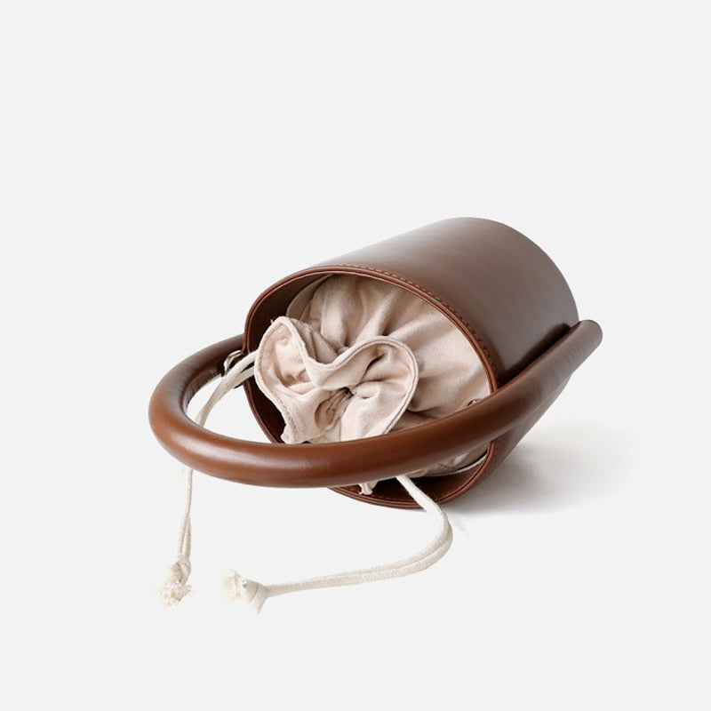 Round Bucket Messenger Shoulder Bag