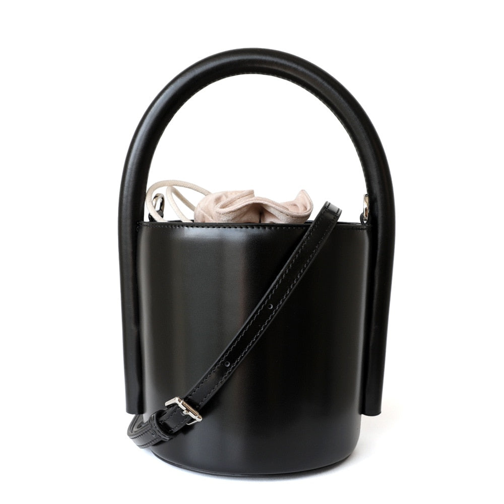 Round Bucket Messenger Shoulder Bag
