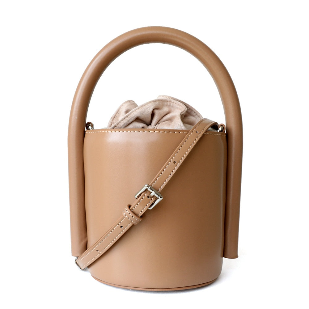 Round Bucket Messenger Shoulder Bag
