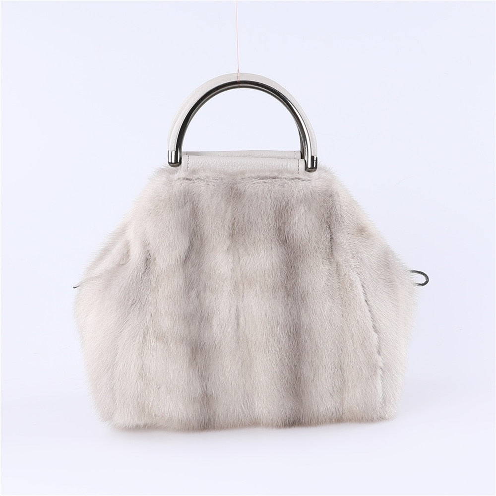 Plush Bag Real Mink Fur Bag