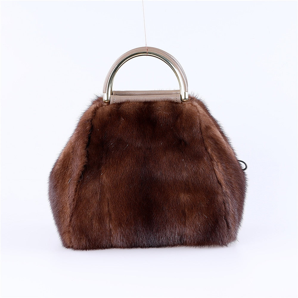 Plush Bag Real Mink Fur Bag