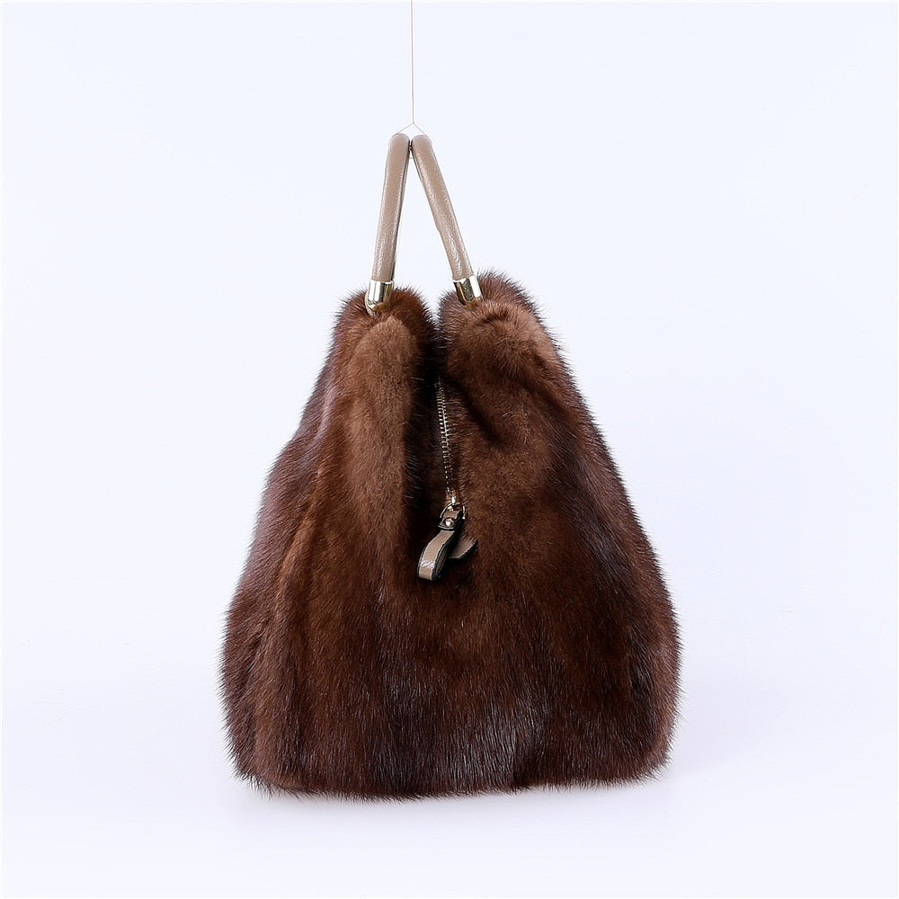 Plush Bag Real Mink Fur Bag