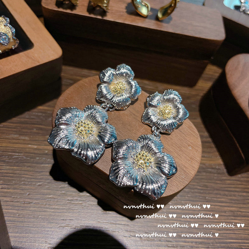 Treasure Zircon Lava Metal Bracelet Earrings Medieval