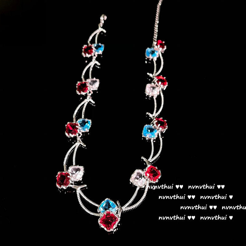 Bright Pink Love Gem Necklace