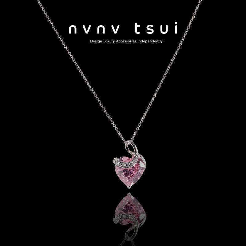 Bright Pink Love Gem Necklace